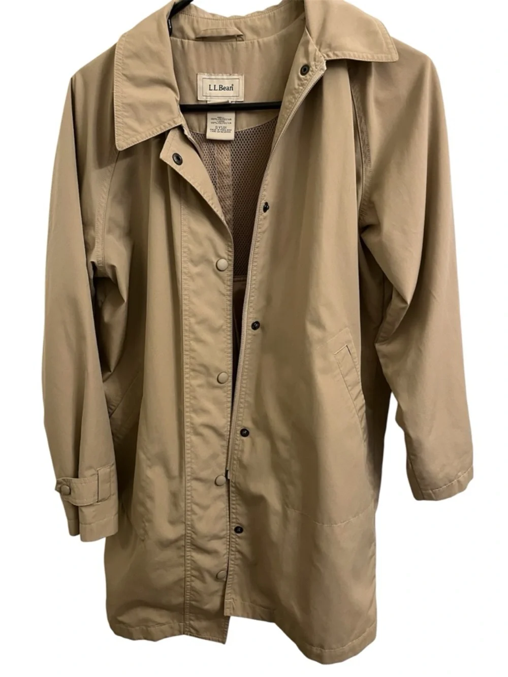 L.L. Bean Tan Trench Coat - Picture 1 of 3